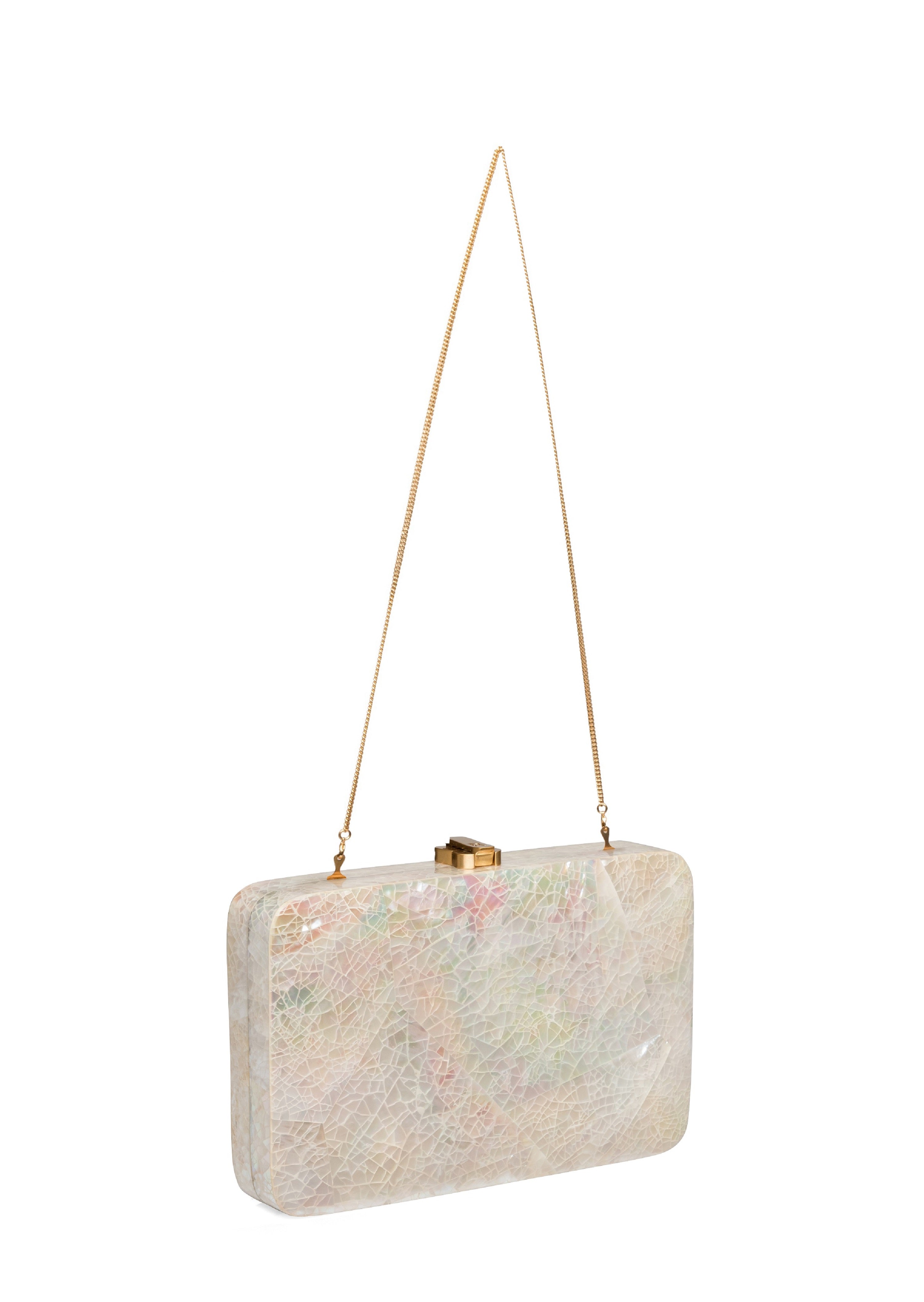 Paloma Clutch Mother of Pearl White