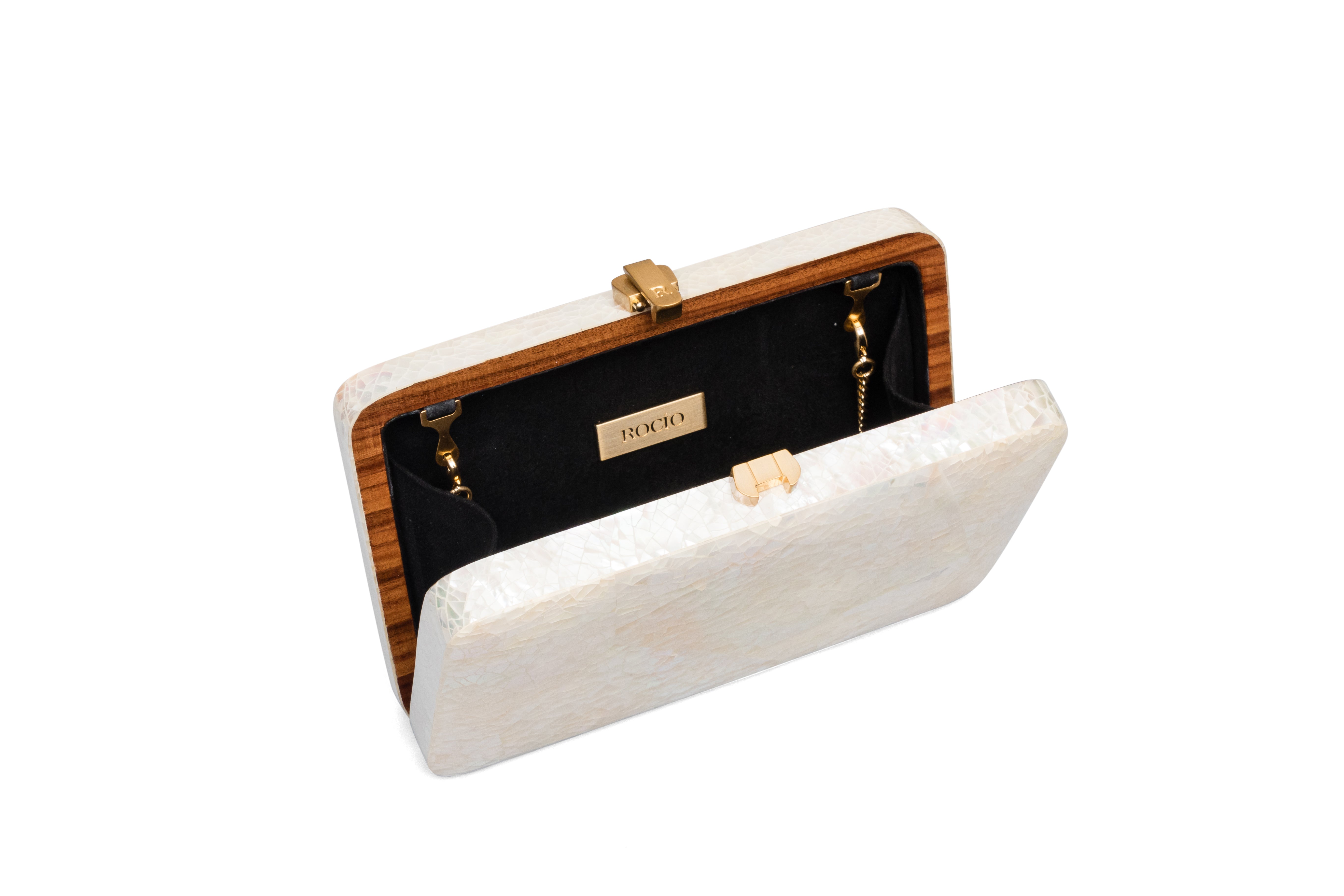 Paloma Clutch Mother of Pearl White